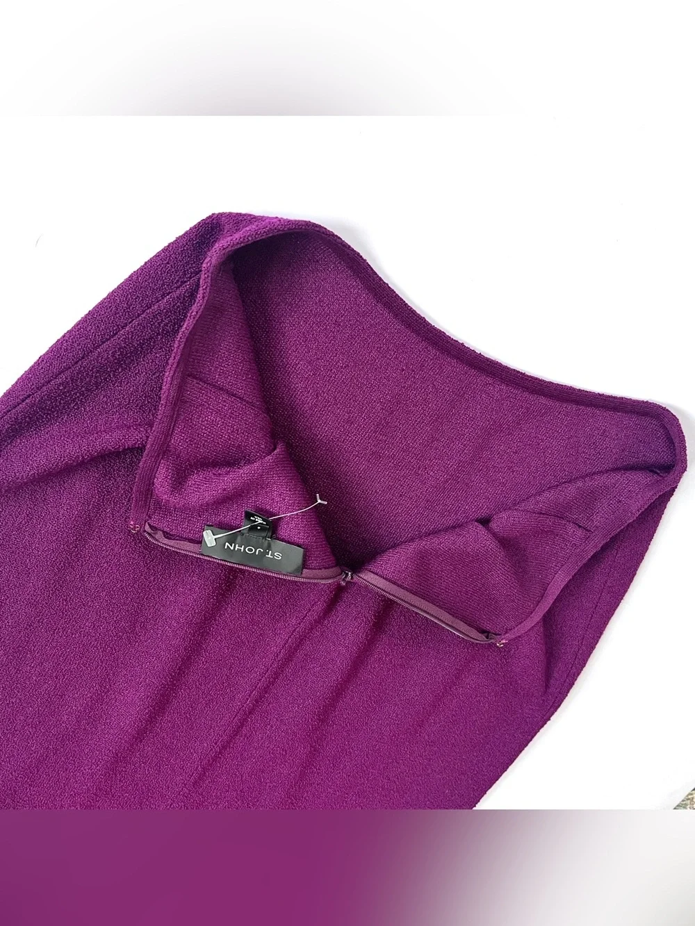 New NWOT Women’s St. John Santana Knit Midi Maxi Skirt in Dark Berry (6)